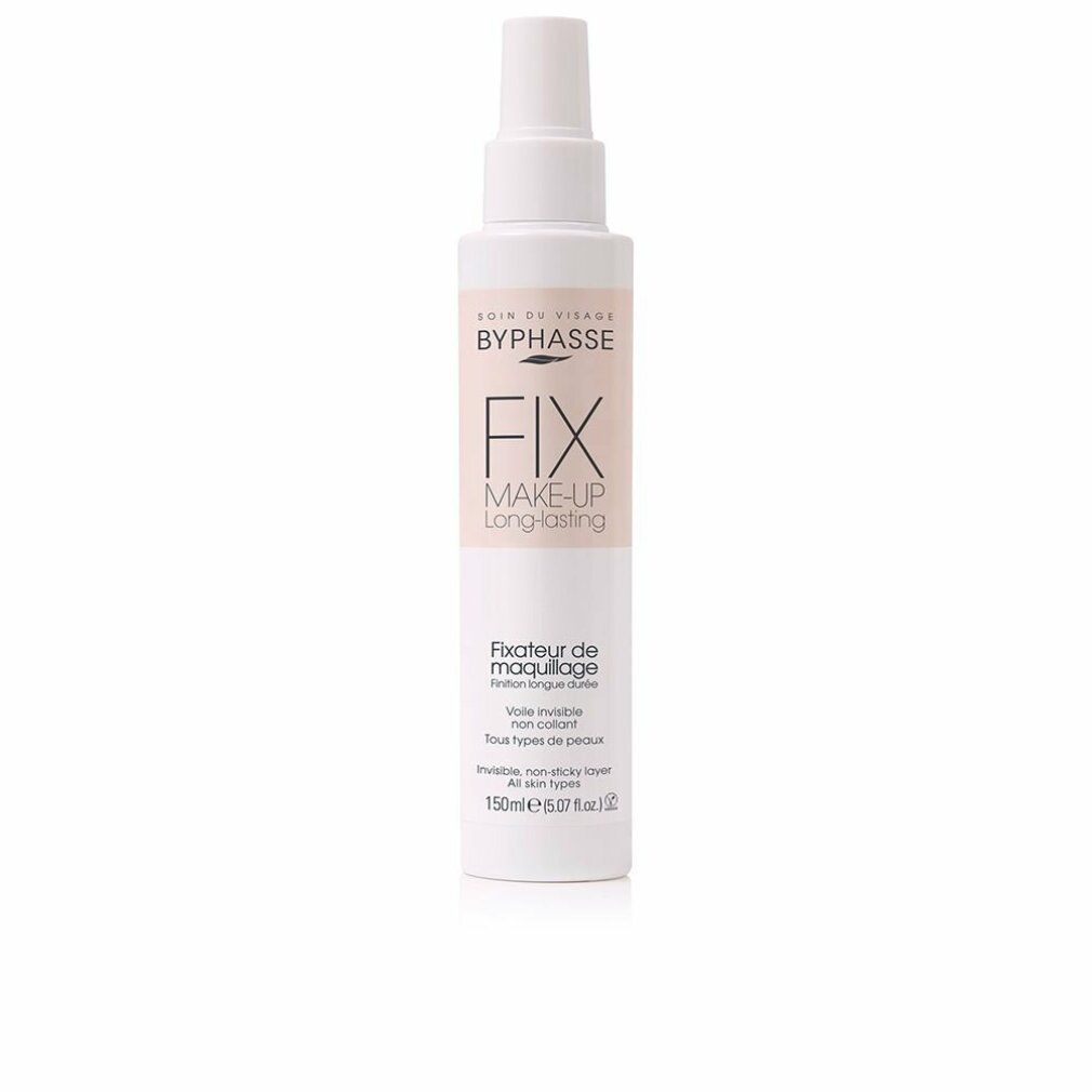 Weißes Sprayfläschchen mit Byphasse Fix Make-up Aufdruck. Für alle Hauttypen. 150ml.