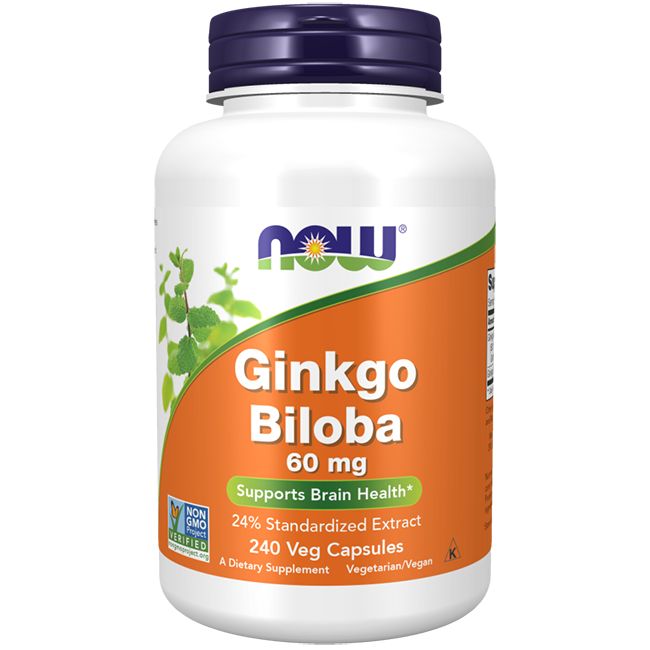 Now Foods Ginkgo Biloba-Extrakt 60 mg 240 Veg-Kapseln
