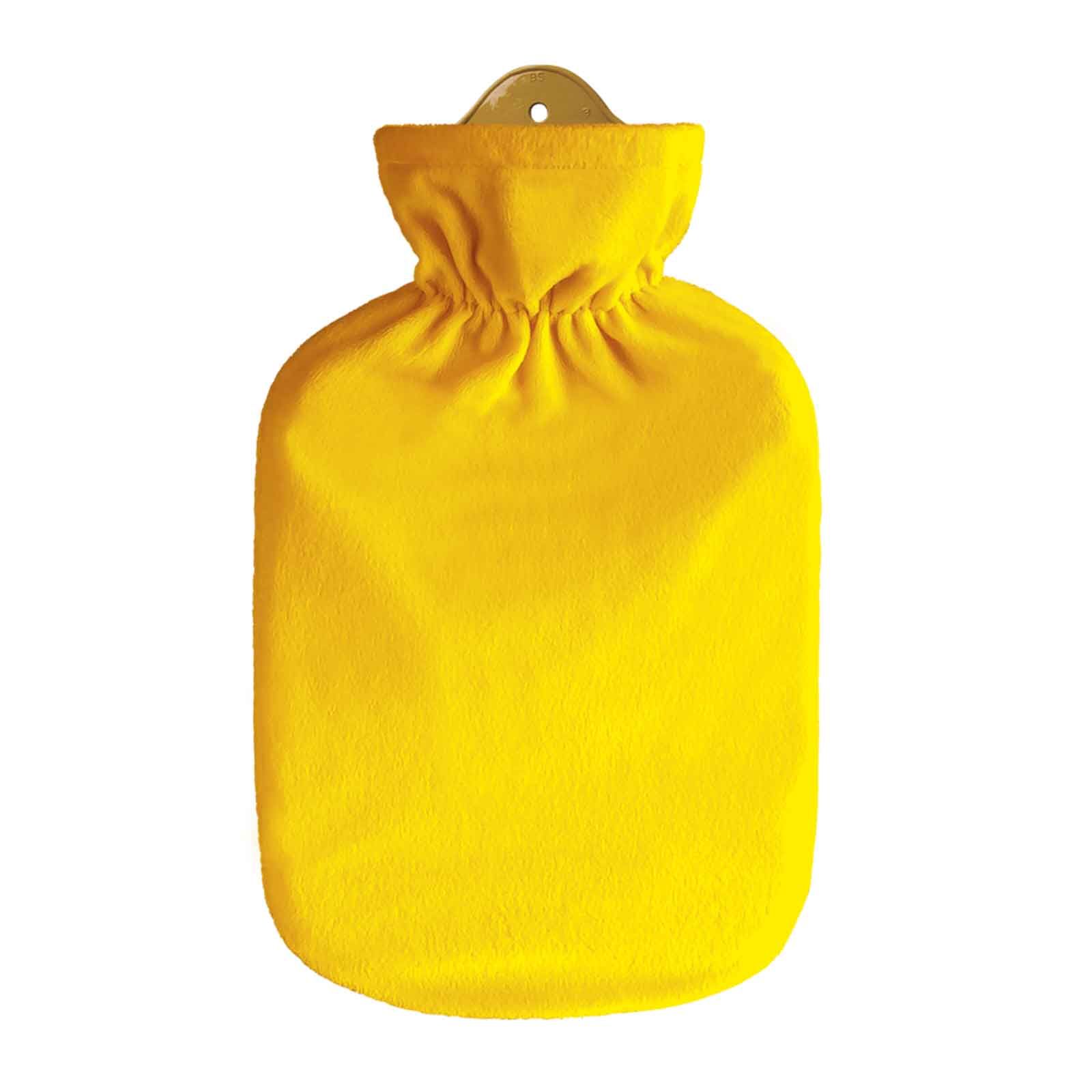 Sänger Wärmflasche Flauschbezug gelb