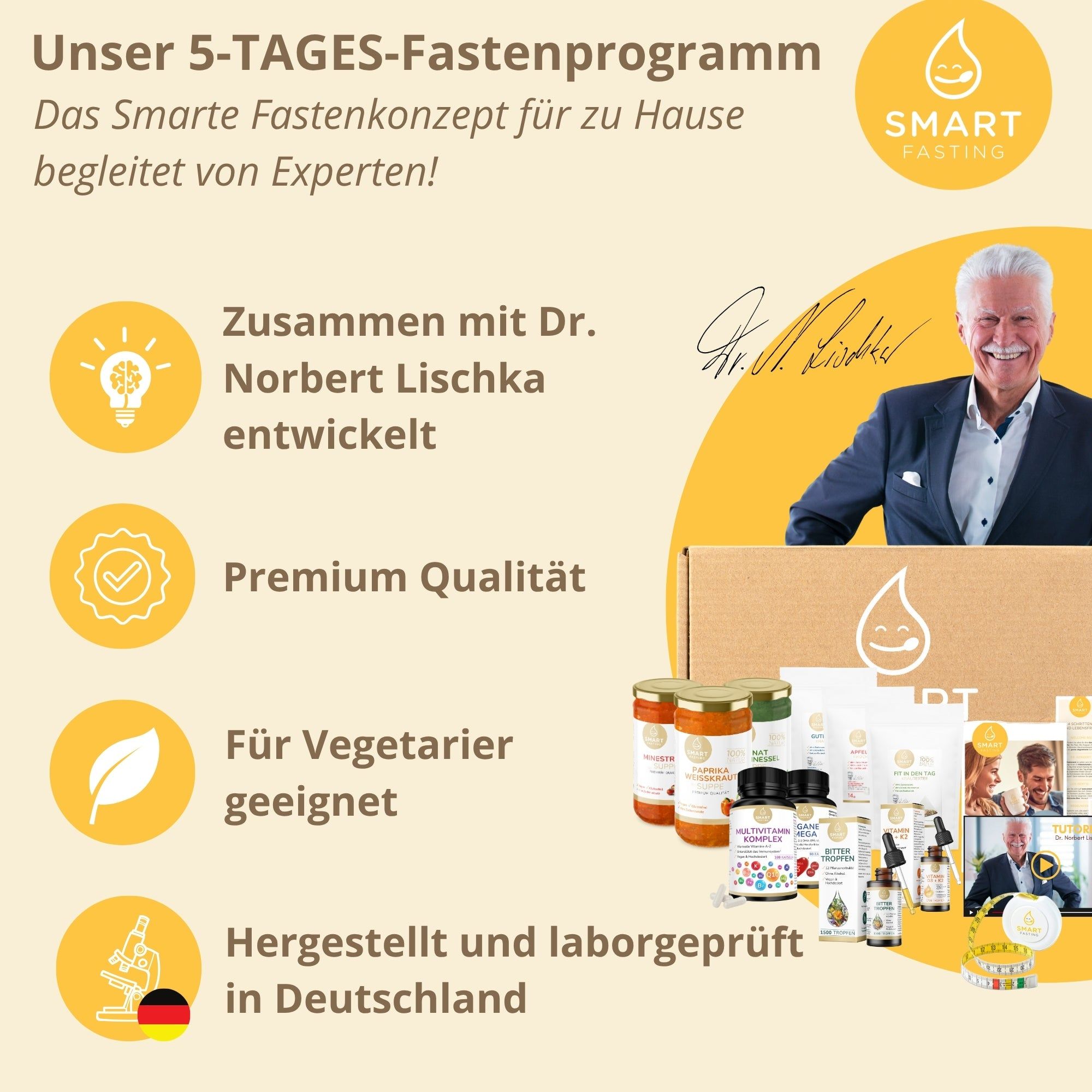 Smart Fasting® COMPLETE FIVE Fastenbox - 5 Tage - natürlich - mit Dr. Lischka, nach Buchinger