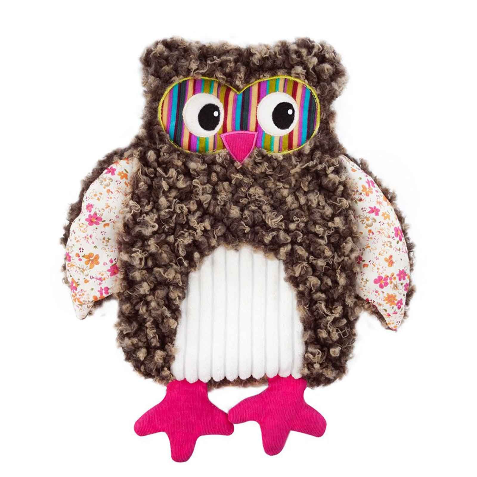 Sänger Wärmflasche Schmusetier Eule Silberrot