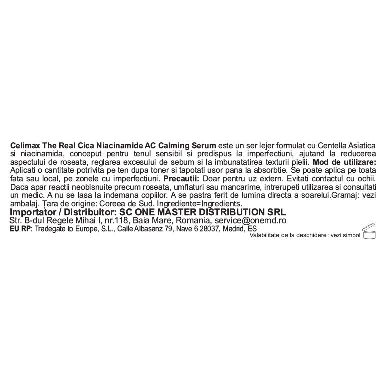CELIMAX The Real Cica Niacinamid AC – beruhigendes Ampullen-Serum für unreine Haut