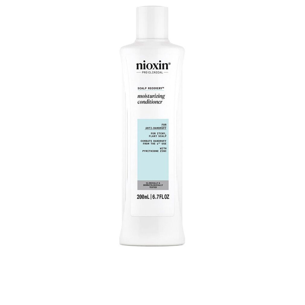 Weiße Flasche Nioxin "Scalp Recovery Moisturising Conditioner". 200ml/6.7FL.OZ. Für trockene, juckende Kopfhaut.