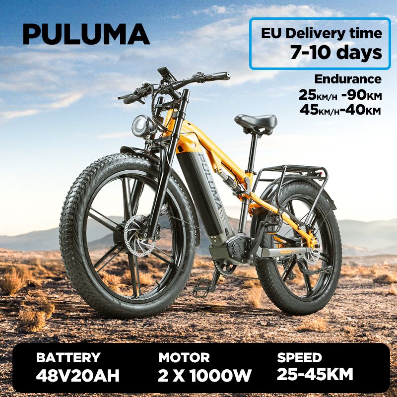 Elektrofahrrad mit 48V 20AH Akku, 2 x 1000W Motor, Geschwindigkeit 25-45KM/H. EU-Lieferzeit 7-10 Tage.