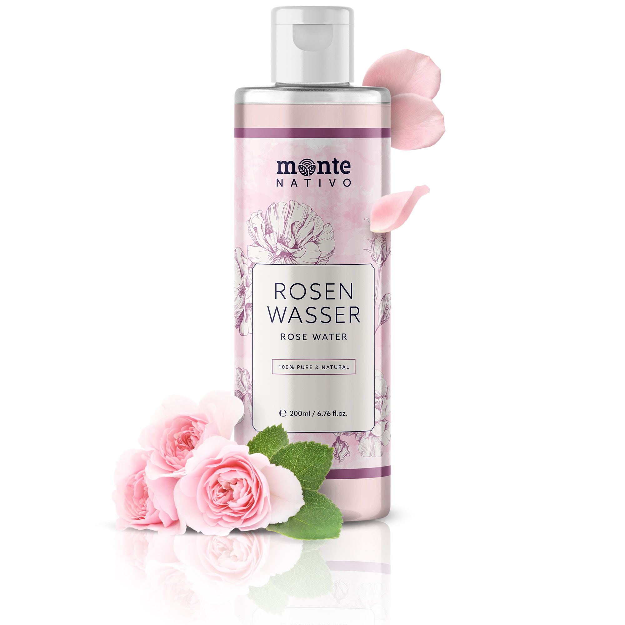 Monte Nativo Rosenwasser – 100% rein für Gesicht & Haar