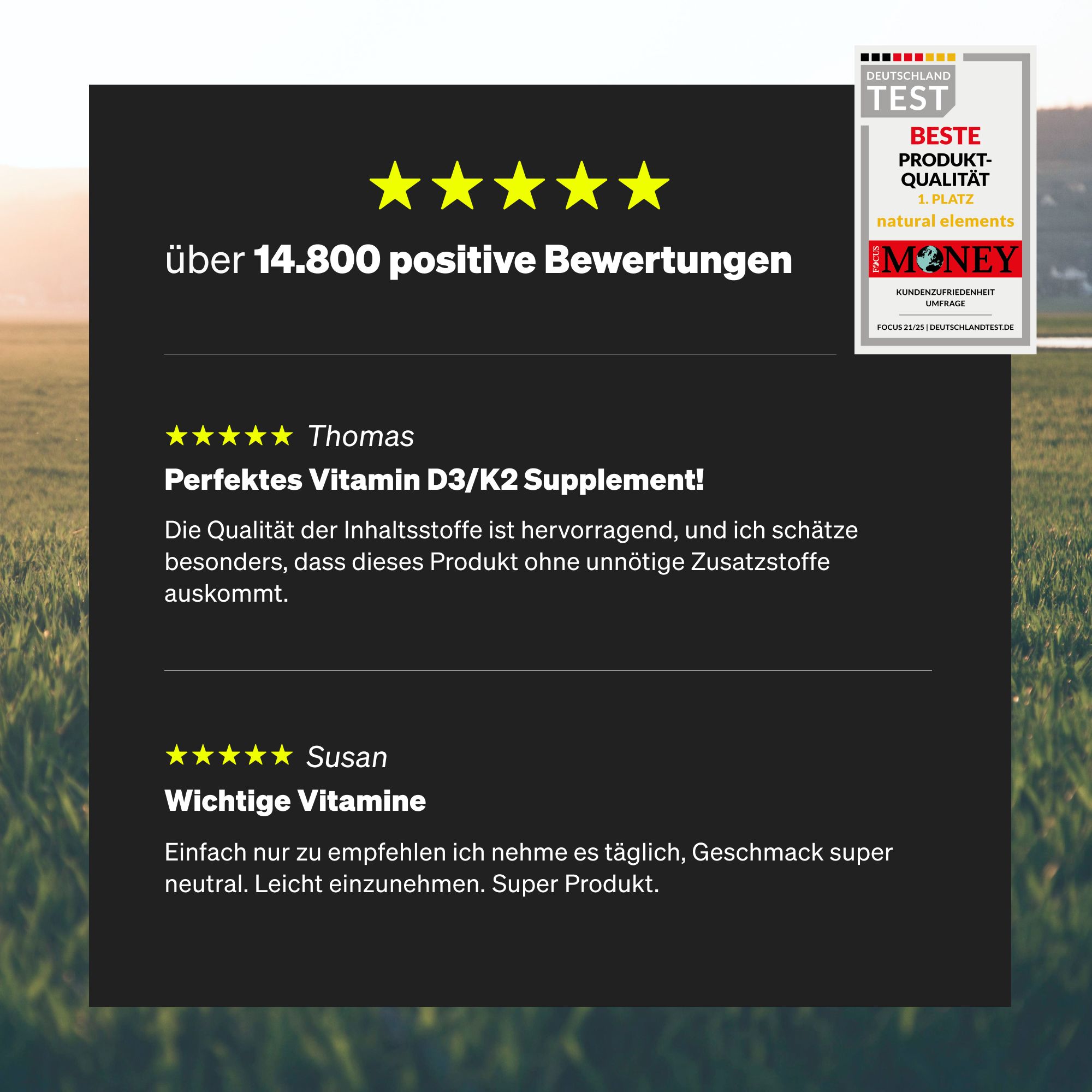 Bewertungen von Kunden. Perfektes Vitamin D3/K2 Supplement! Wichtige Vitamine. Produkt mit positiven Bewertungen.