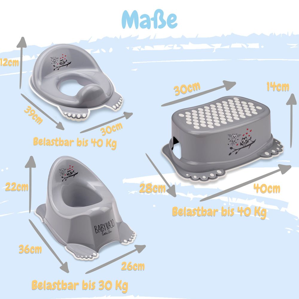 Babykajo 3 Töpfchenset - Töpfchen, Hocker & WC-Trainer - TÜV Rheinland geprüft