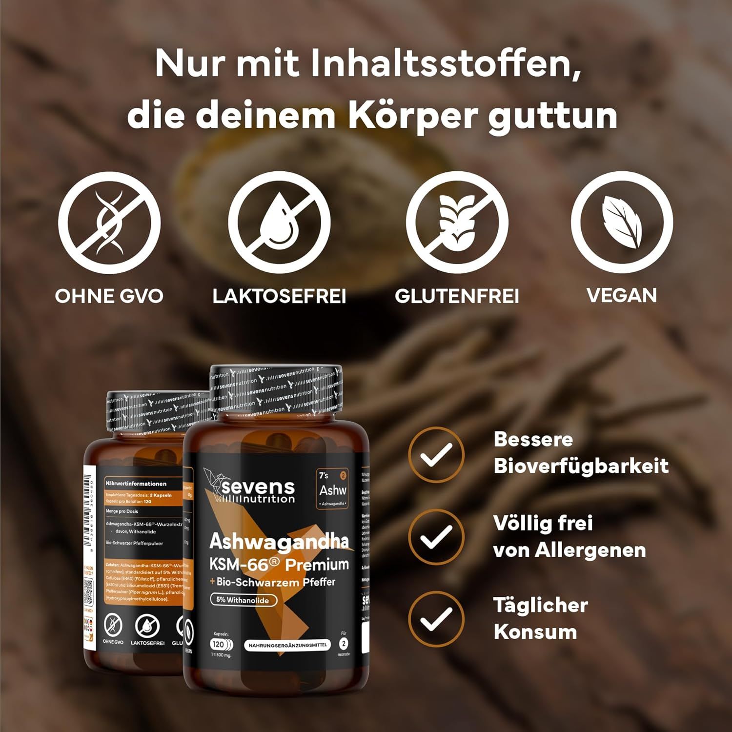 SEVENS NUTRITION Ashwagandha Kapseln