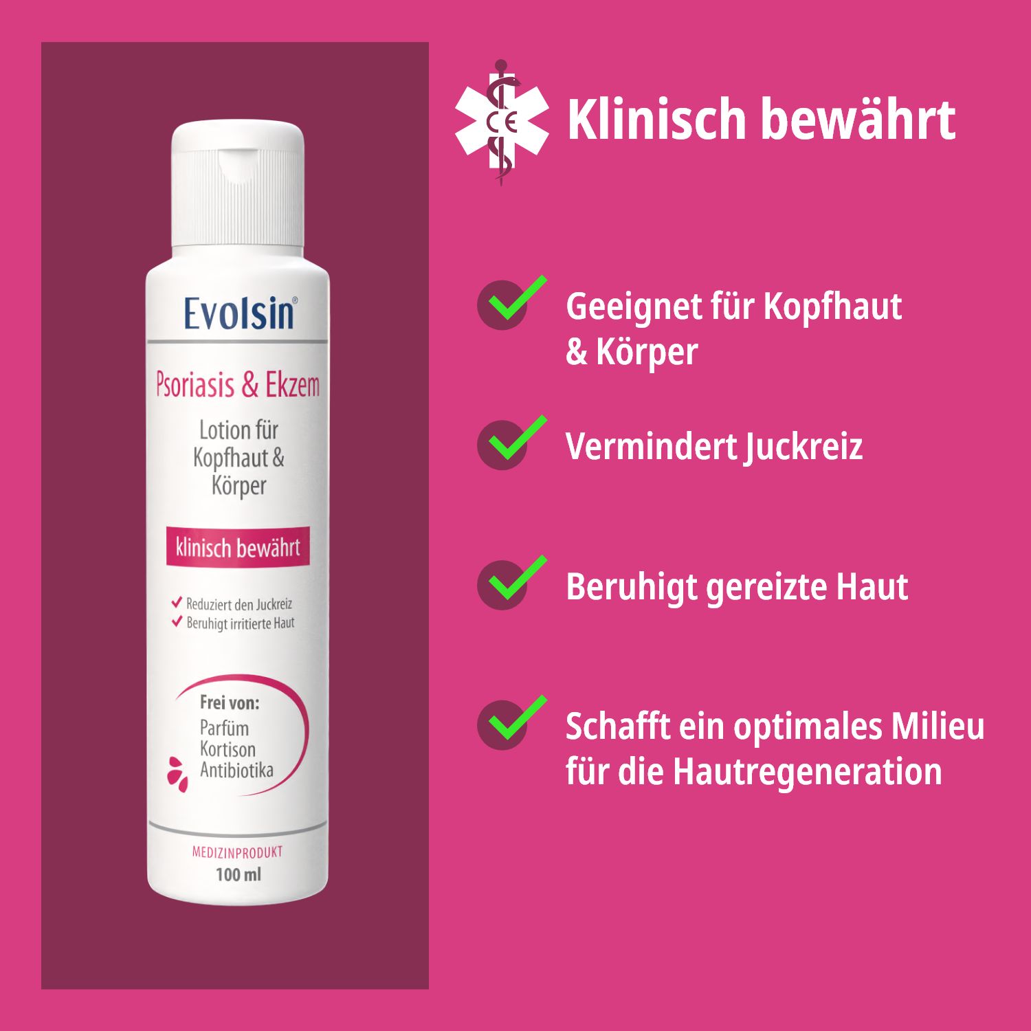 Evolsin® Psoriasis & Ekzem Lotion 3er Pack – Für Kopfhaut & Körper bei trockener Haut