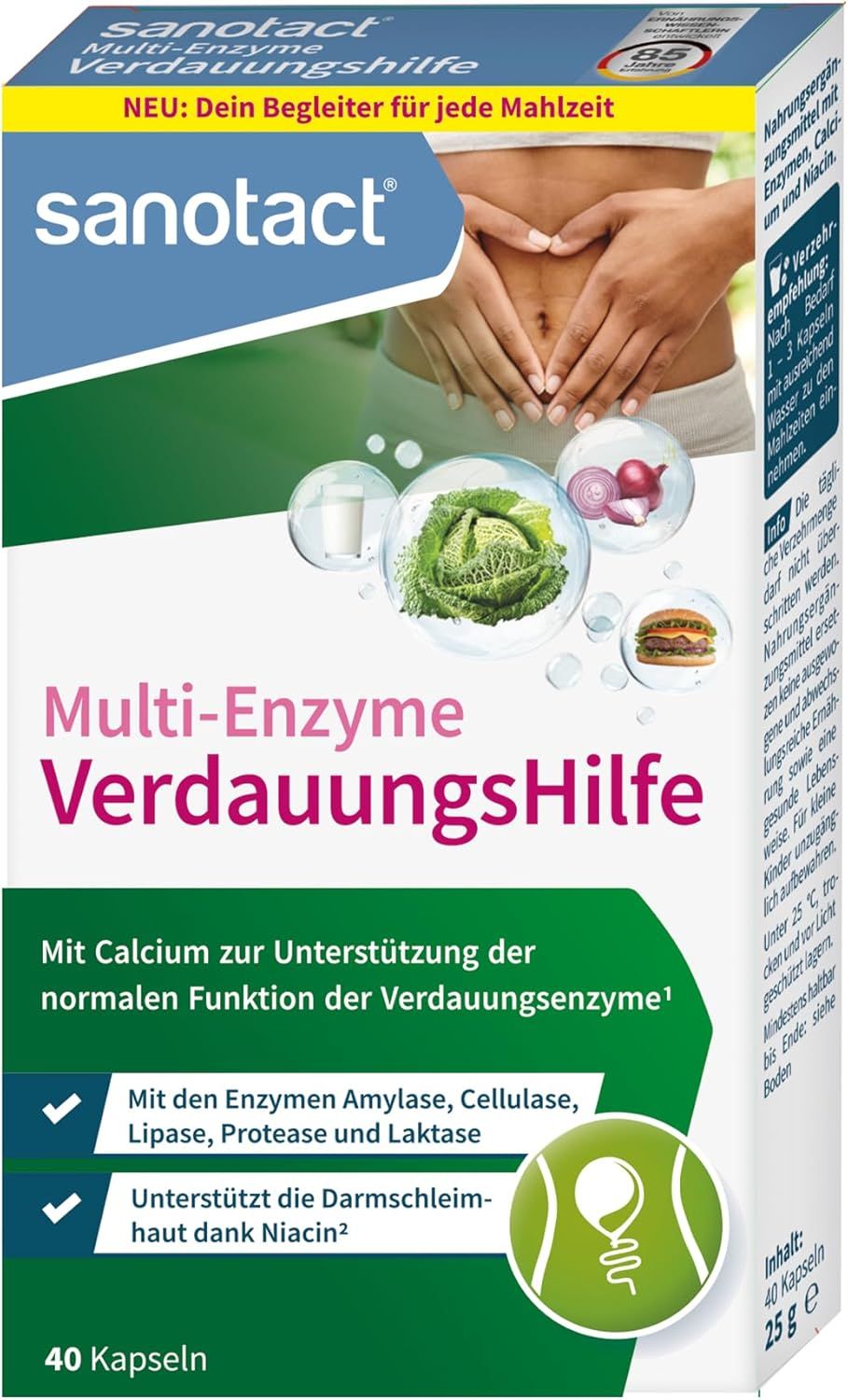 sanotact VerdauungsHilfe Kapseln • Bei Blähbauch, Blähungen