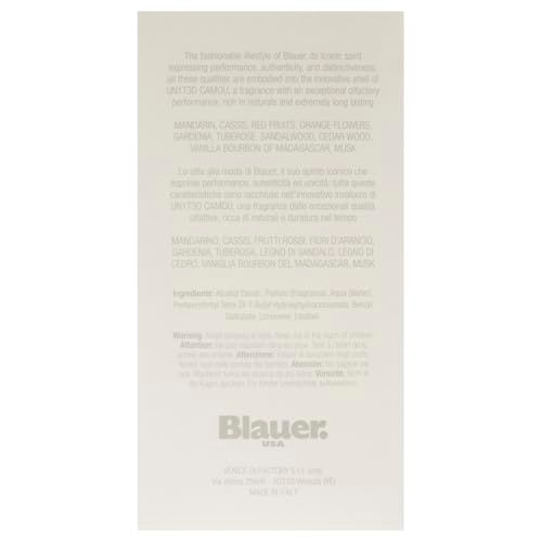 Text auf weißem Hintergrund. Marke Blauer. Text über Inhaltsstoffe und Warnhinweise.