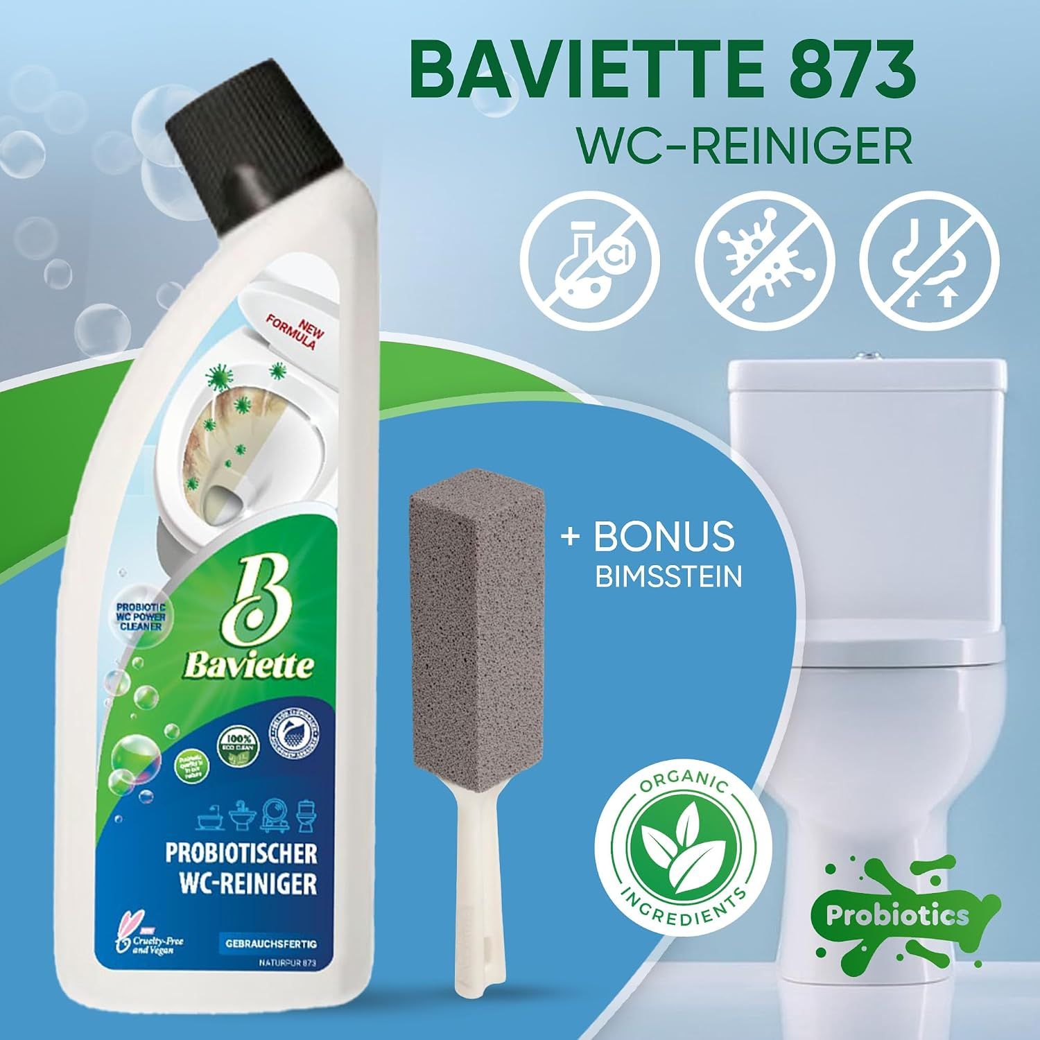 Baviette Probiotischer WC-Reiniger inkl. Bimsstein
