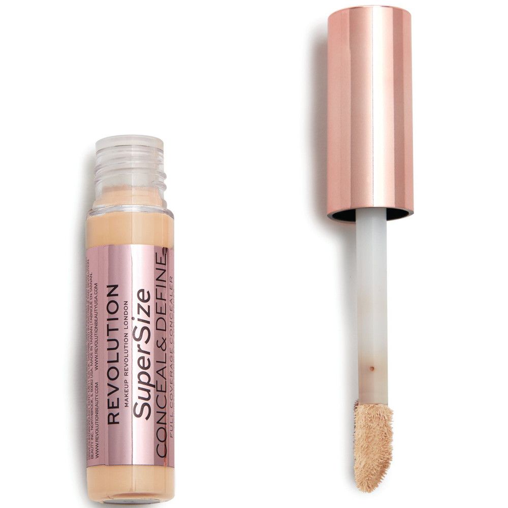 Concealer-Fläschchen und Applikator. Aufschrift: Super Size Conceal & Define.