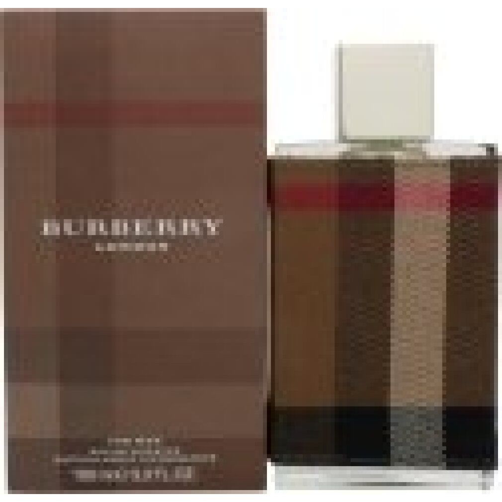 Flakon und Verpackung mit Burberry London-Muster. Auf der Verpackung steht Burberry London for Men.