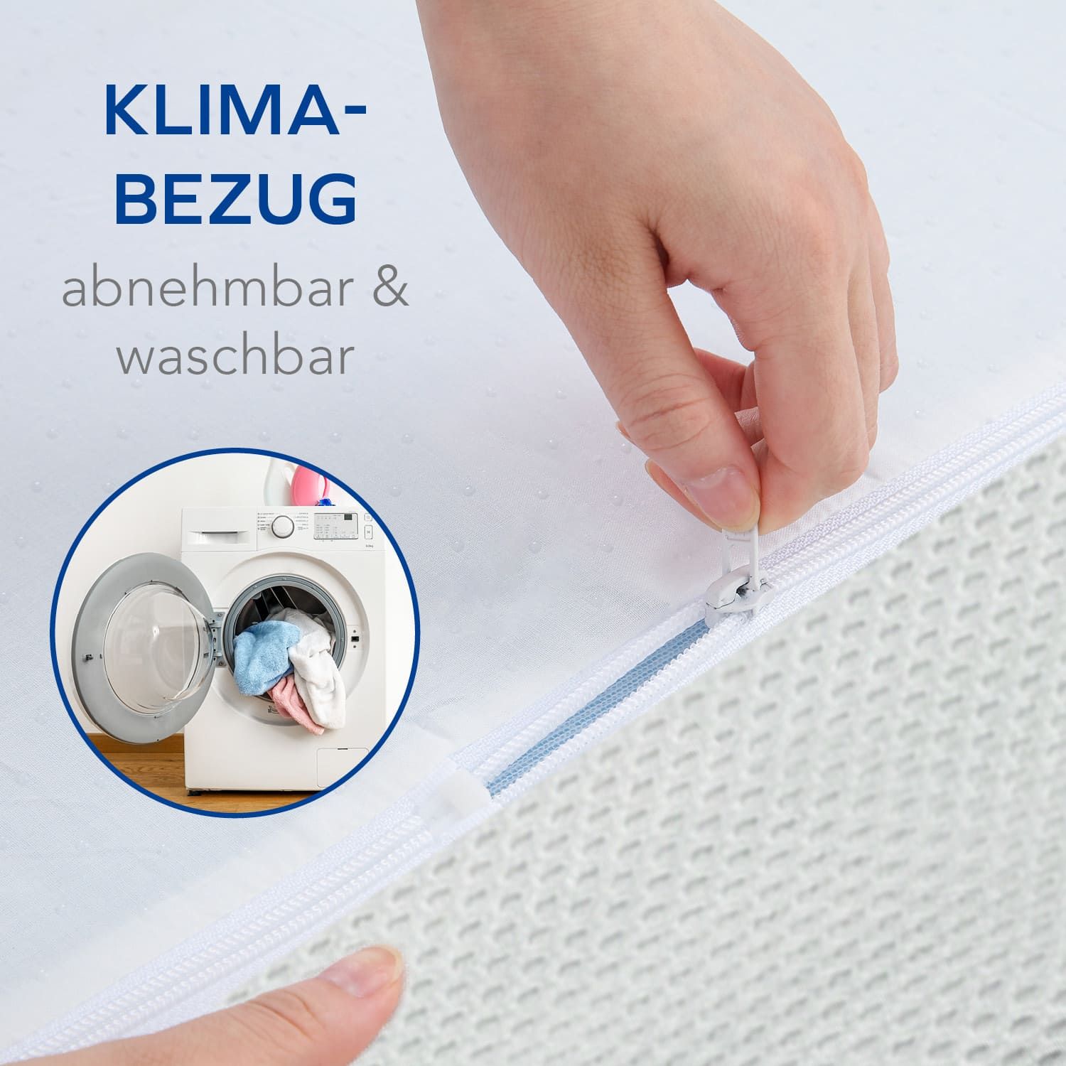 Mlily by Bestschlaf Matratzentopper AirCellM, atmungsaktiver Visko Topper mit waschbaren Bezug