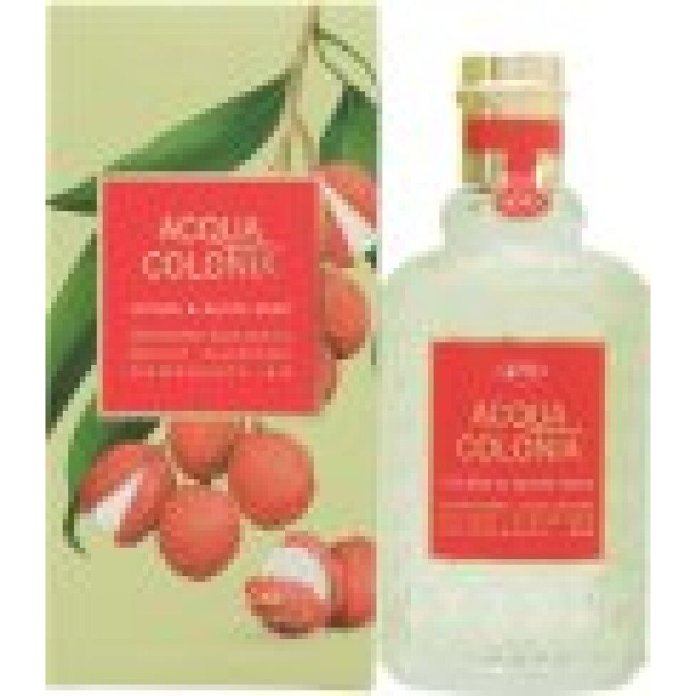 Acqua Colonia Lychee & White Mint Eau de Cologne Flasche und Verpackung mit Litschifrüchten.