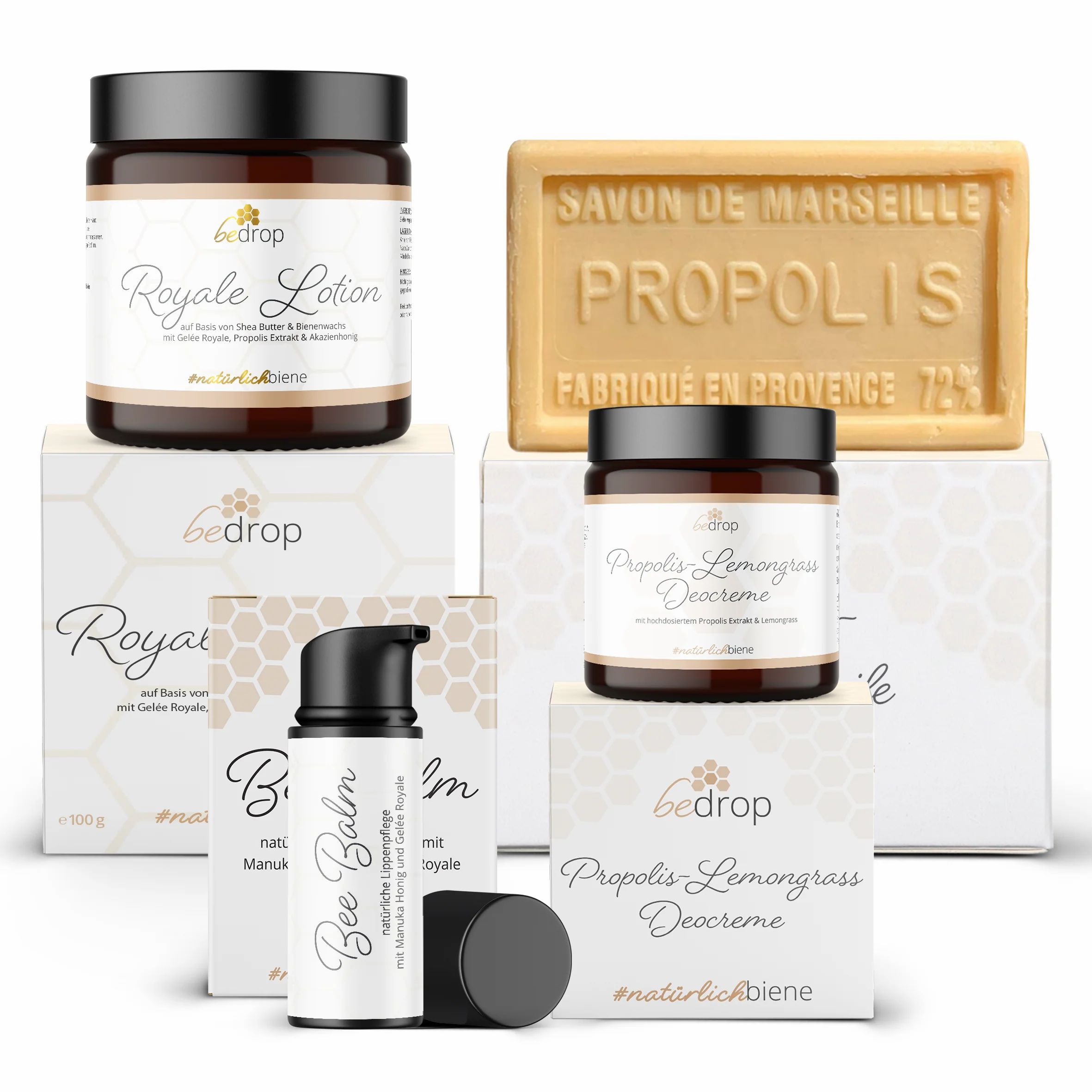 bedrop: Summer Care Set | Bee Balm, Deocreme, Seife und Royale Lotion