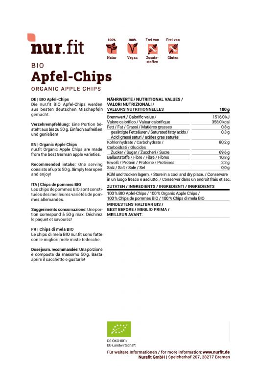 nur.fit BIO Apfelchips