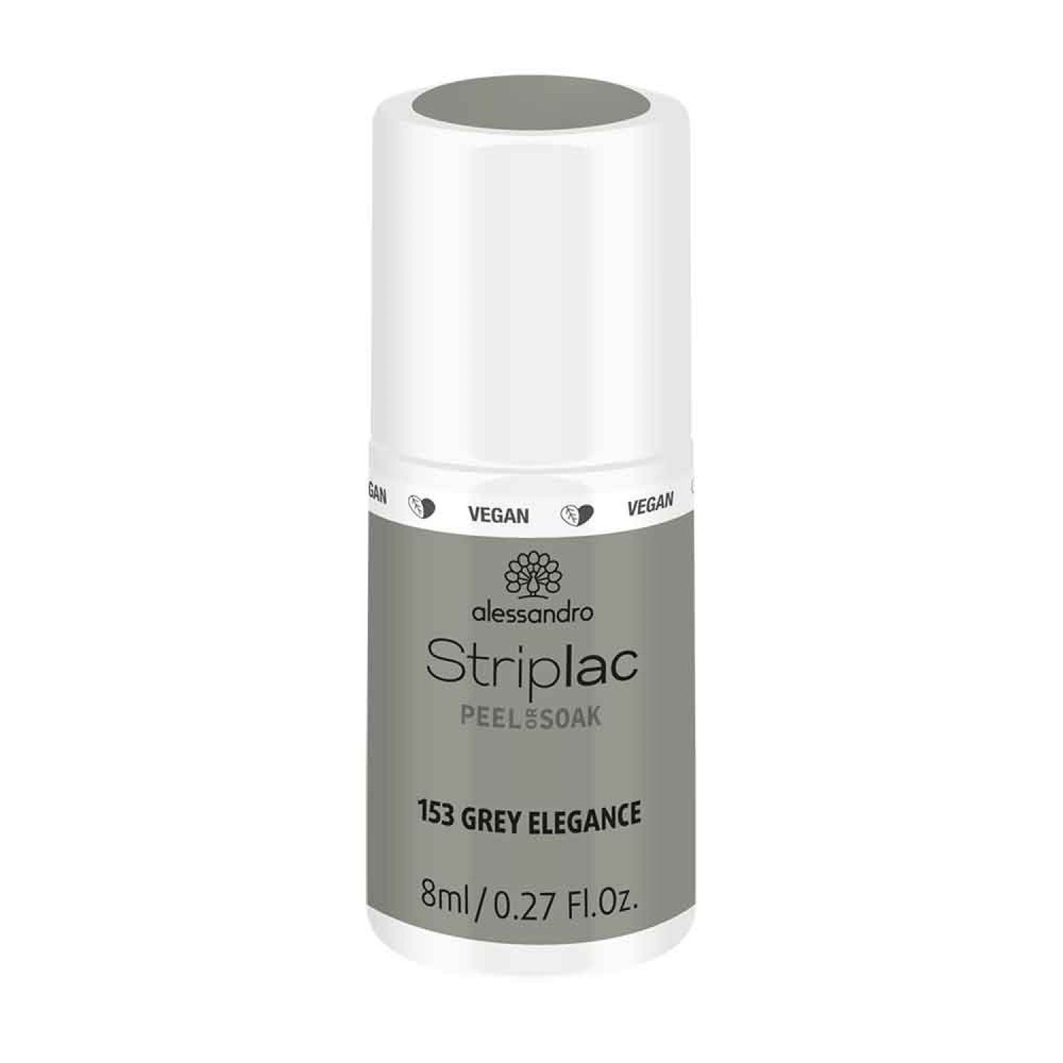 Alessandro International StripLac Peel or Soak 8 ml - 153 Grey Elegance