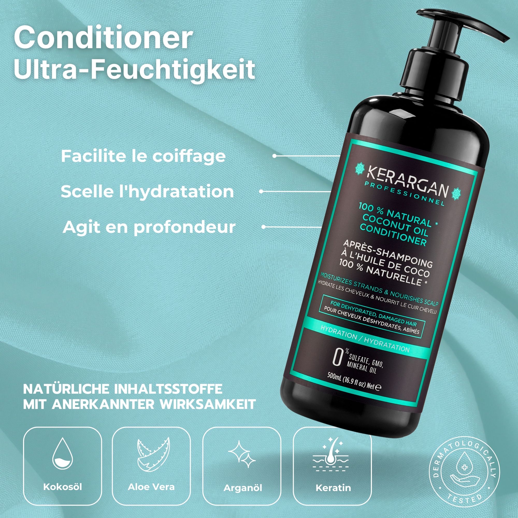 Kerargan - Feuchtigkeitsspendendes Duo Shampoo & Spülung mit Kokosöl