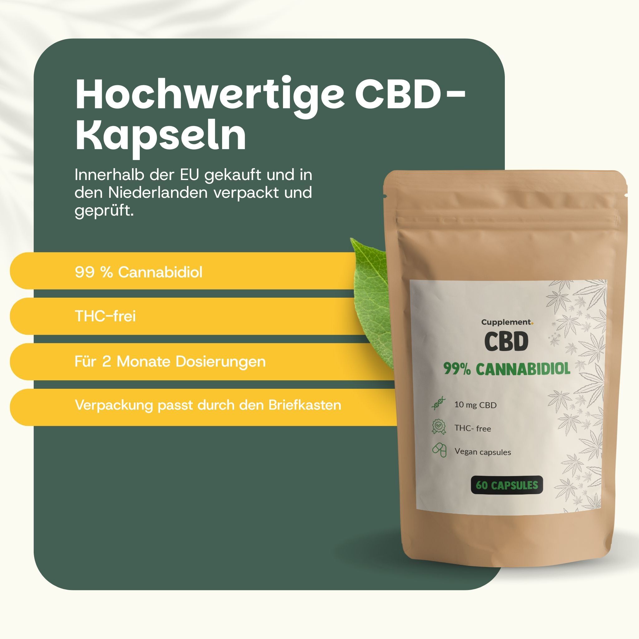 Cupplement - CBD-Öl- 10 mg - Kapseln