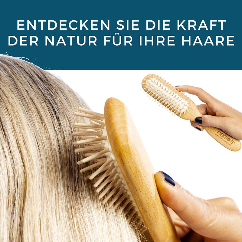 REMOS Haarbürste schmal mit Holzstiften