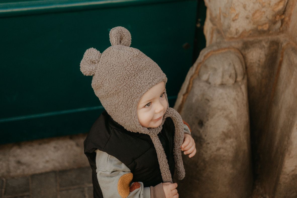 T-TOMI Cap TEDDY Grey (3-6 Monate)