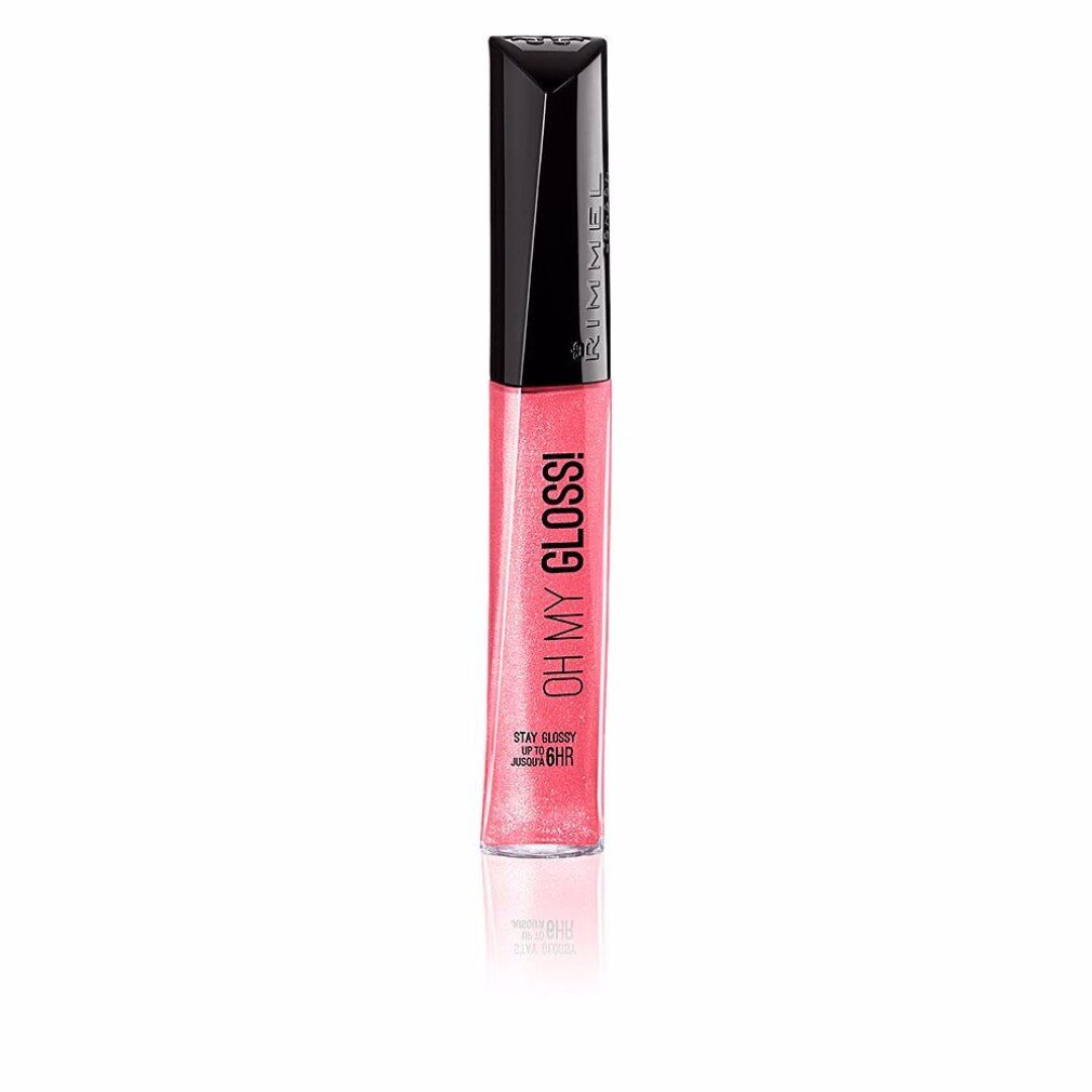 Lipgloss mit schwarzem Deckel. Aufschrift: OH MY GLOSS! Rosa Farbton. Aufschrift: STAY GLOSSY UP TO 6HR.