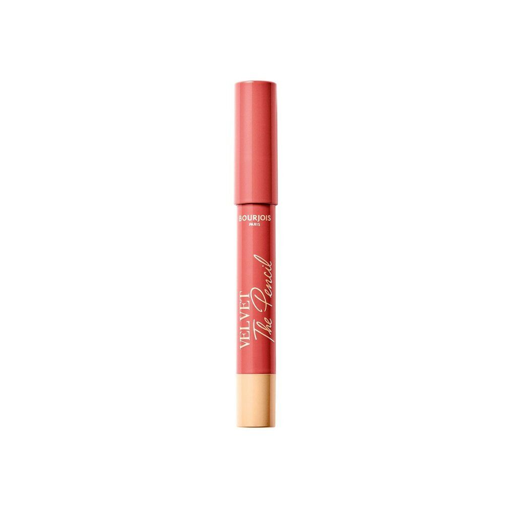 Stift in Rosa- und Beigetönen. Aufschrift: VELVET The Pencil. Marke: Bourjois Paris. Mit Kappe.